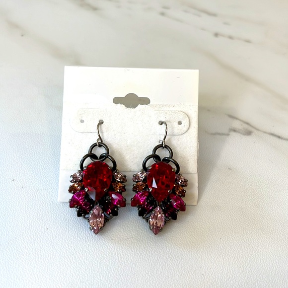 Anton Heunis Brigitte Studs red pink crystal - Picture 2 of 3
